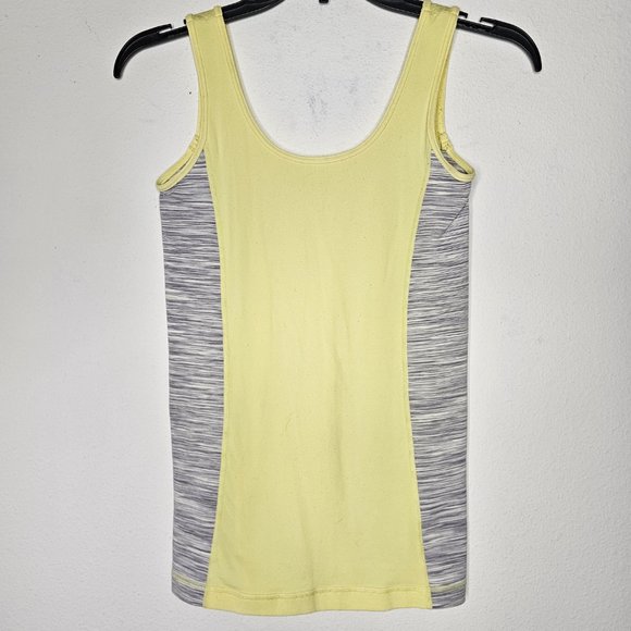 Preloved Lululemon Women's Yellow/Gray Activewear Tank Size 6 - Picture 1 of 4